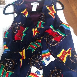Talbots Multicolor Nautical Vest